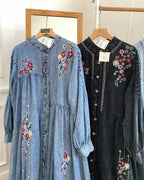DENIM STYLISH LONG GOWN ZKSG03