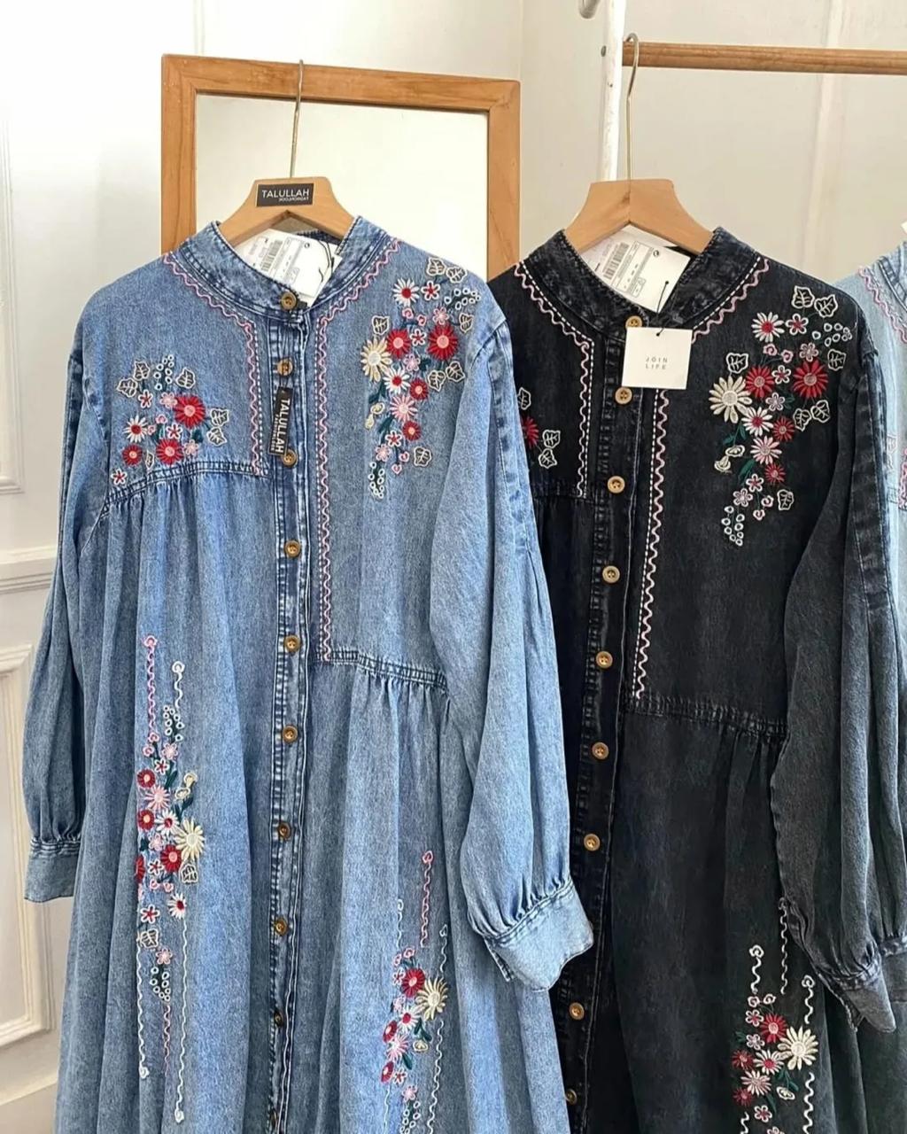 DENIM STYLISH LONG GOWN ZKSG03