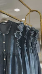 DENIM GOWN WITH SHIRT